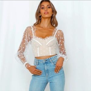 Hello Molly Malibu Sunset White Crop Top
